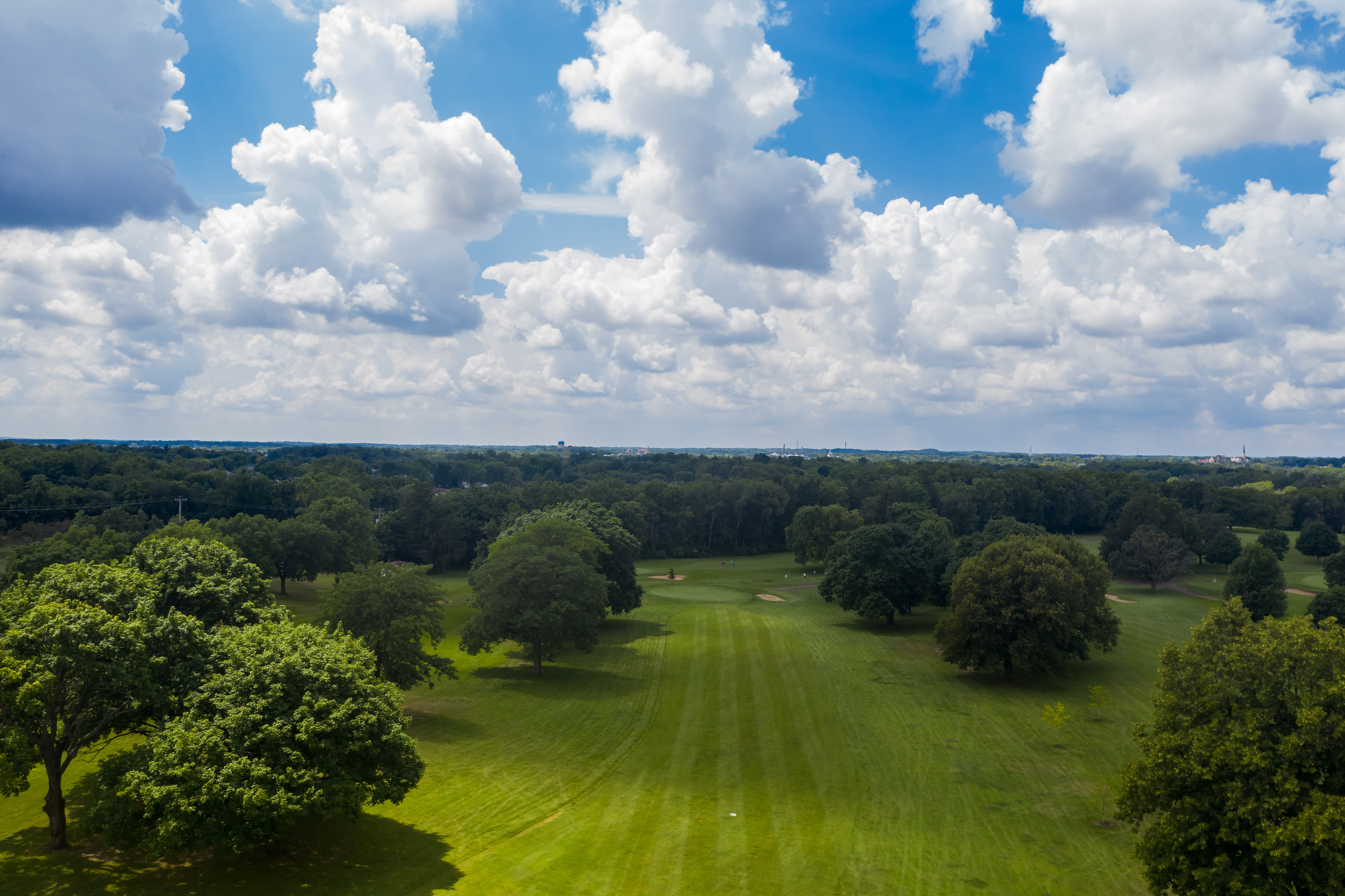 Manicured greens of golf course